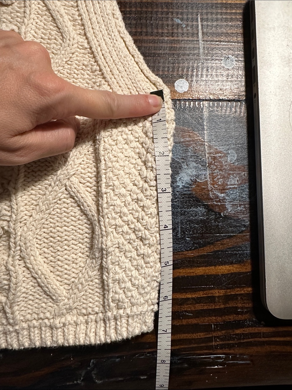 Zara Cream Cable Knit Cropped Sweater Vest - Picture 8 of 9